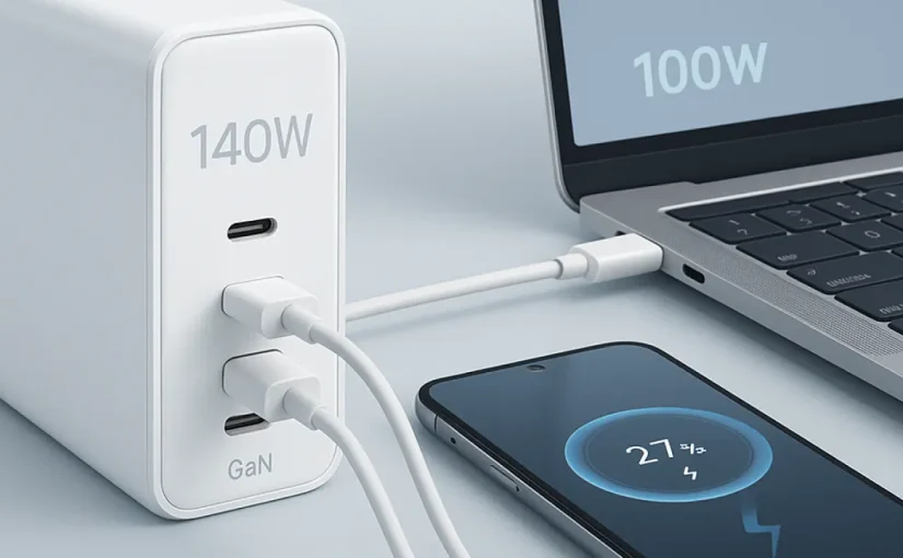 Charger GaN Multi‑Port 140W Mempercepat Pengisian Laptop dan Ponsel Sekaligus
